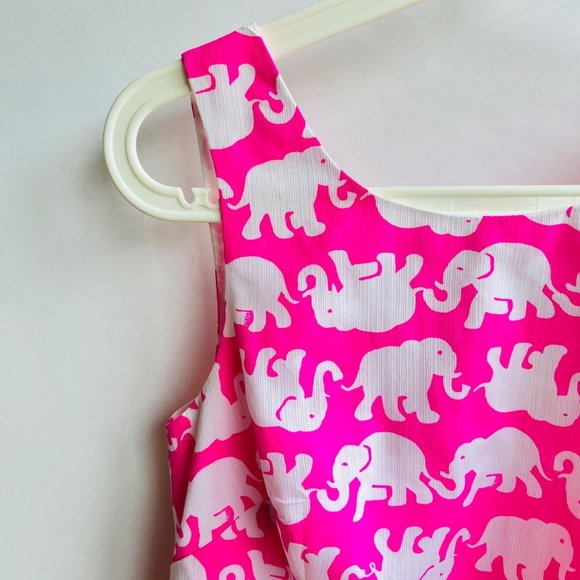 ❤️ Lilly Pulitzer Delia elephant prints shift dress in pink Size 6 - Picture 10 of 11